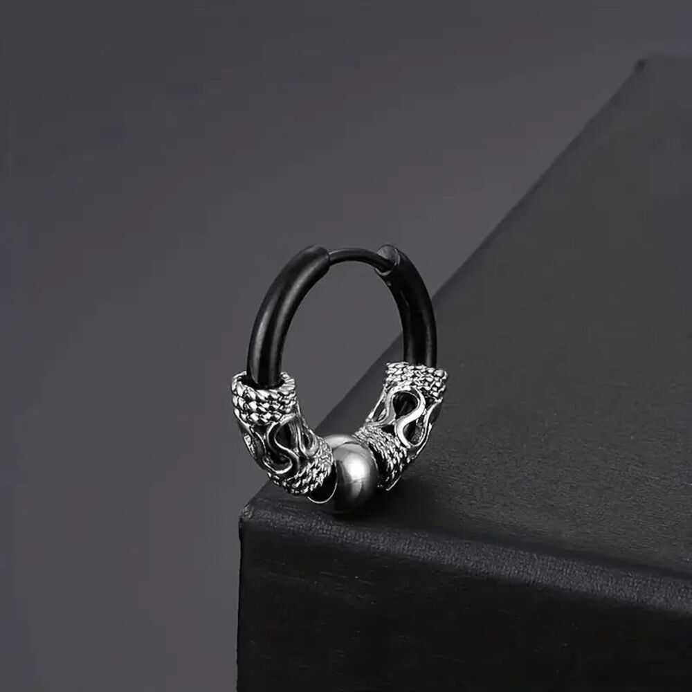 Men's Totem Hoop Titanium Steel Earring